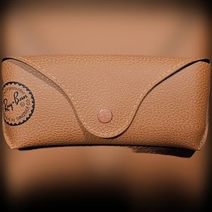 RAY BAN Brown Leather Sunglasses Case